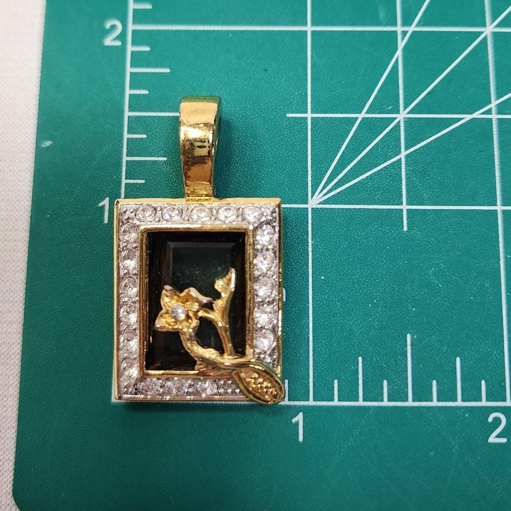 Nolan Miller Glamour Collection Gold Smokey Quartz Stone Clear Pendant Necklace - Picture 9 of 12